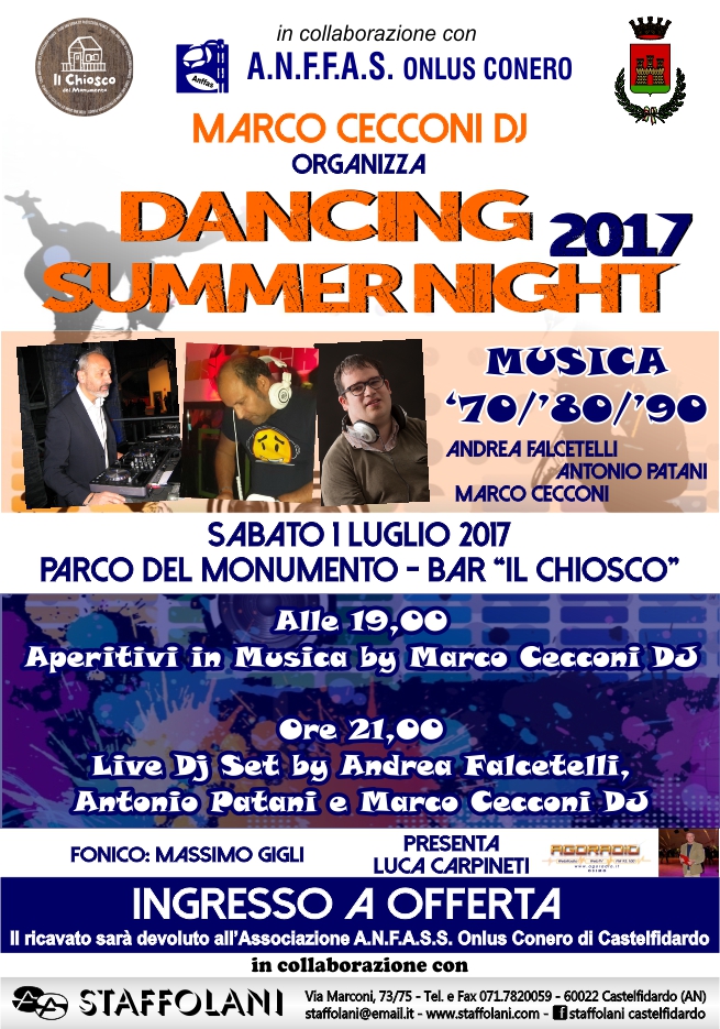 DANCING SUMMER NIGHT 2017 – MUSICA `70/`80/`90