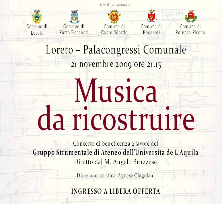 Concerto di beneficenza "Musica da ricostruire"