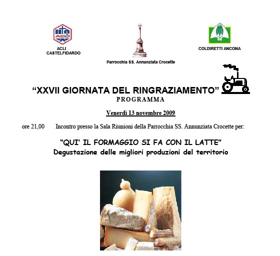 XXVII giornata del ringraziamento