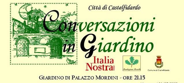 Mercoledì tornano le "Conversazioni in giardino"