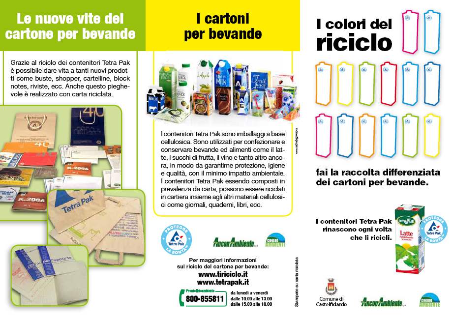 La novità: si ricicla anche il tetrapak