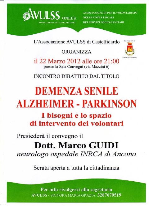 Avulss, incontro – dibattito sulle demenze senili