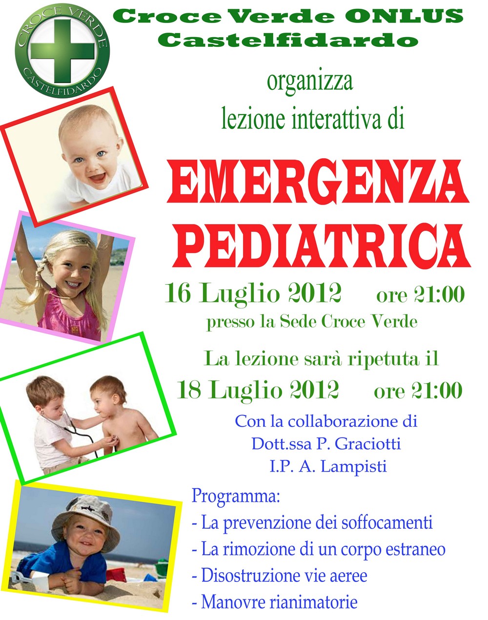 Lezione gratuita di emergenza pediatrica