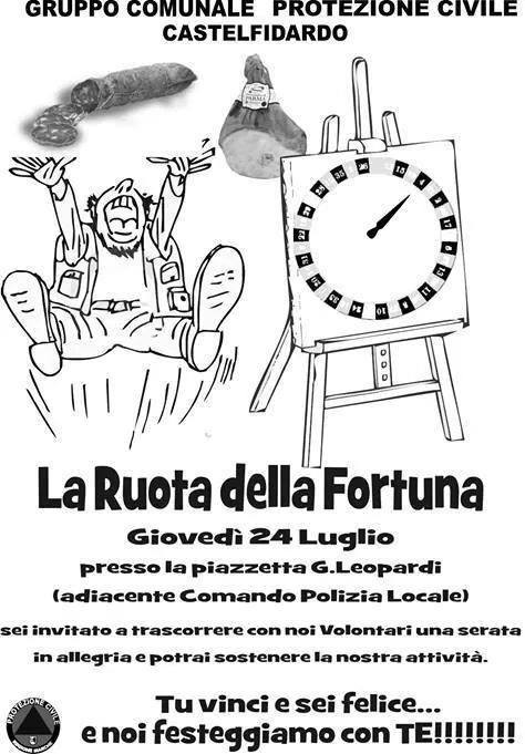 Ruota della fortuna per il gruppo di protezione civile