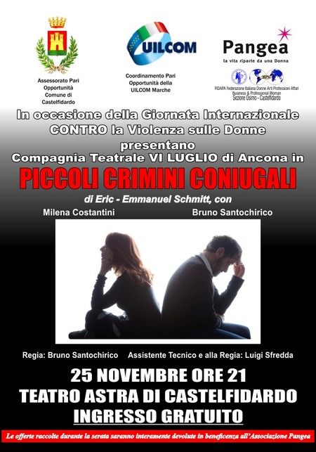 Piccoli crimini coniugali al teatro Astra