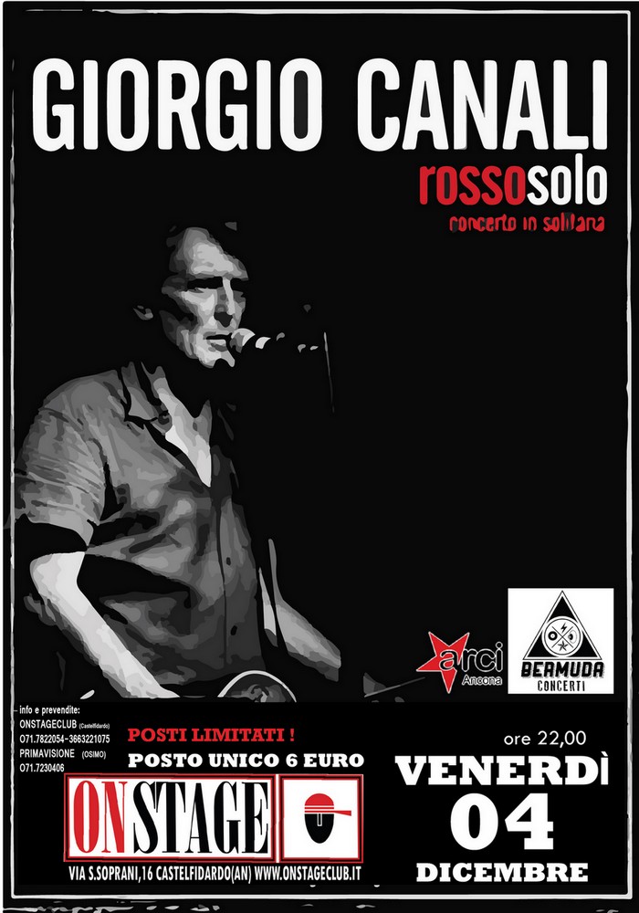 Giorgio Canali con "Rosso solo" all`On Stage