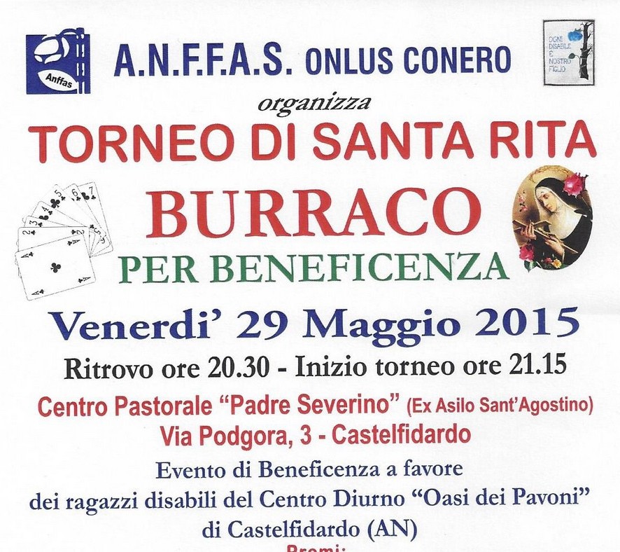 Burraco di beneficenza, torneo di Santa Rita