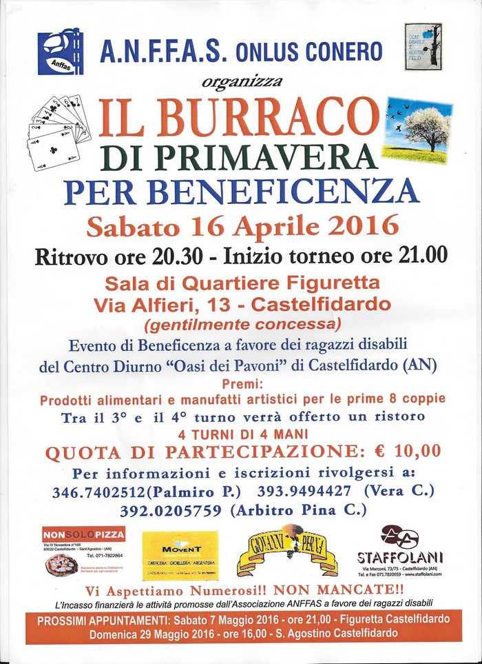 Anffas, torneo di burraco per beneficenza