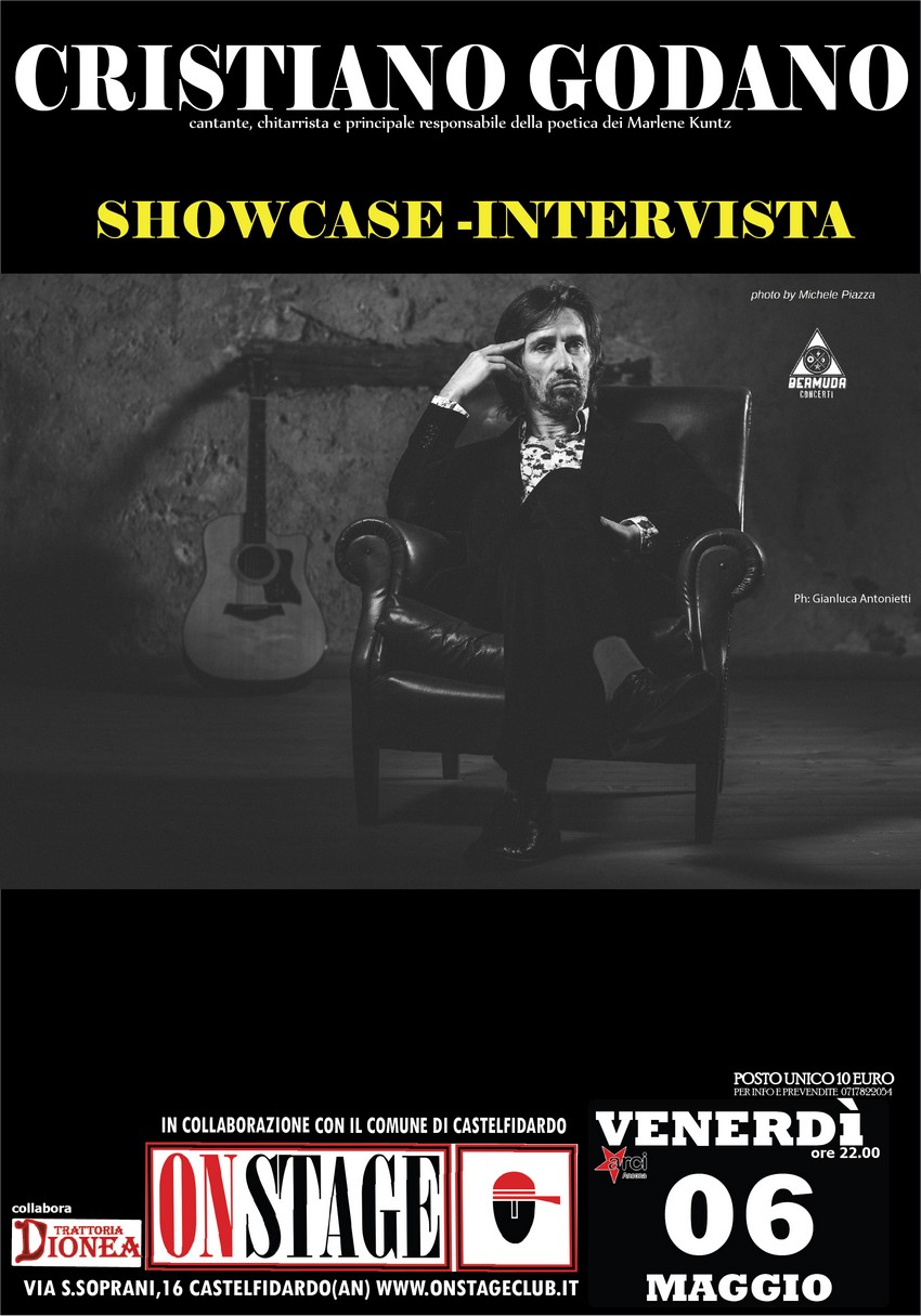 Cristiano Godano show-case, aperte le prevendite