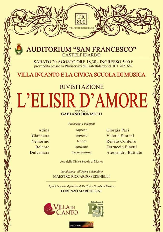 Elisir d`amore, aperte le prevendite