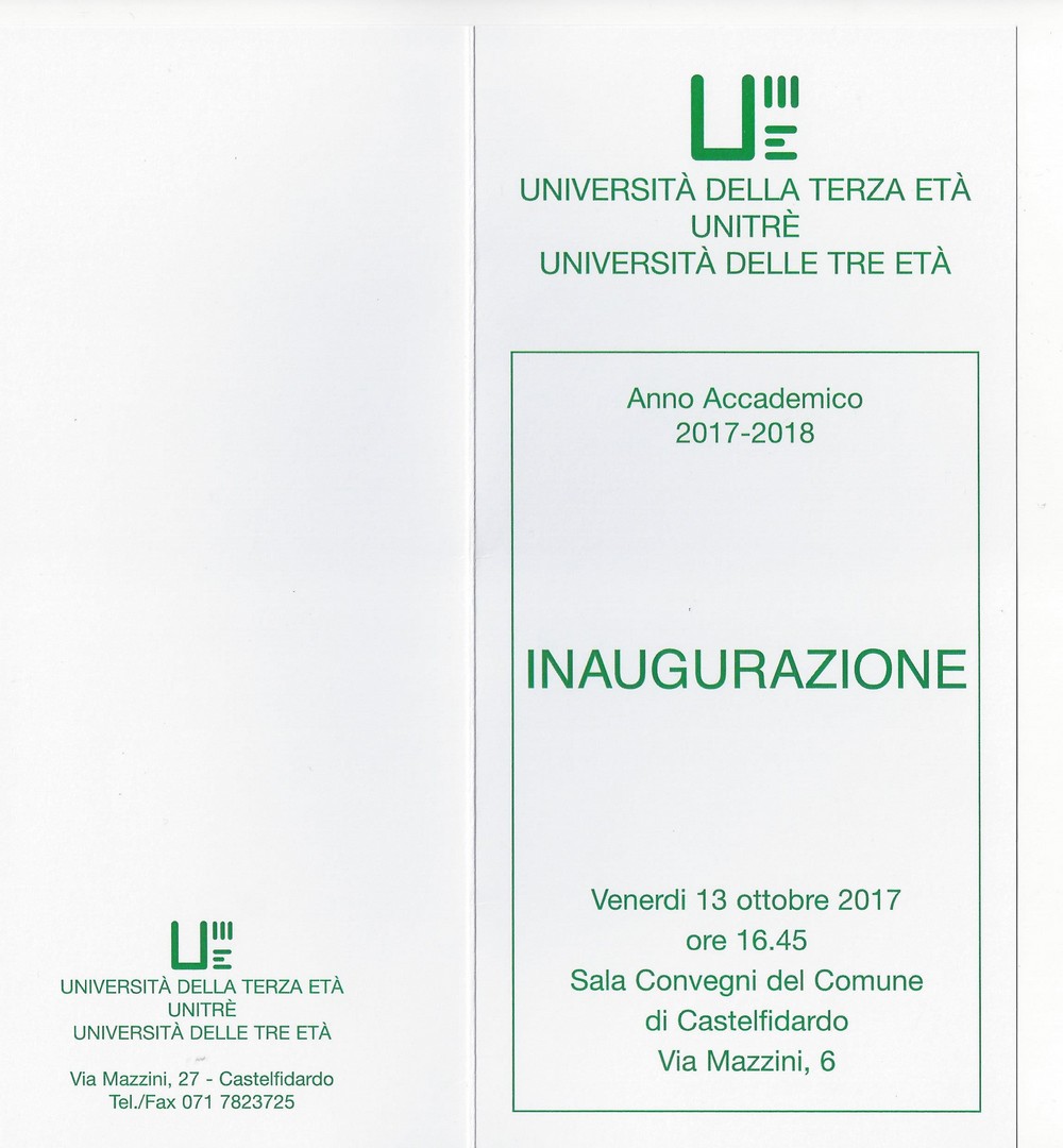 Unitre, apertura dell`anno accademico