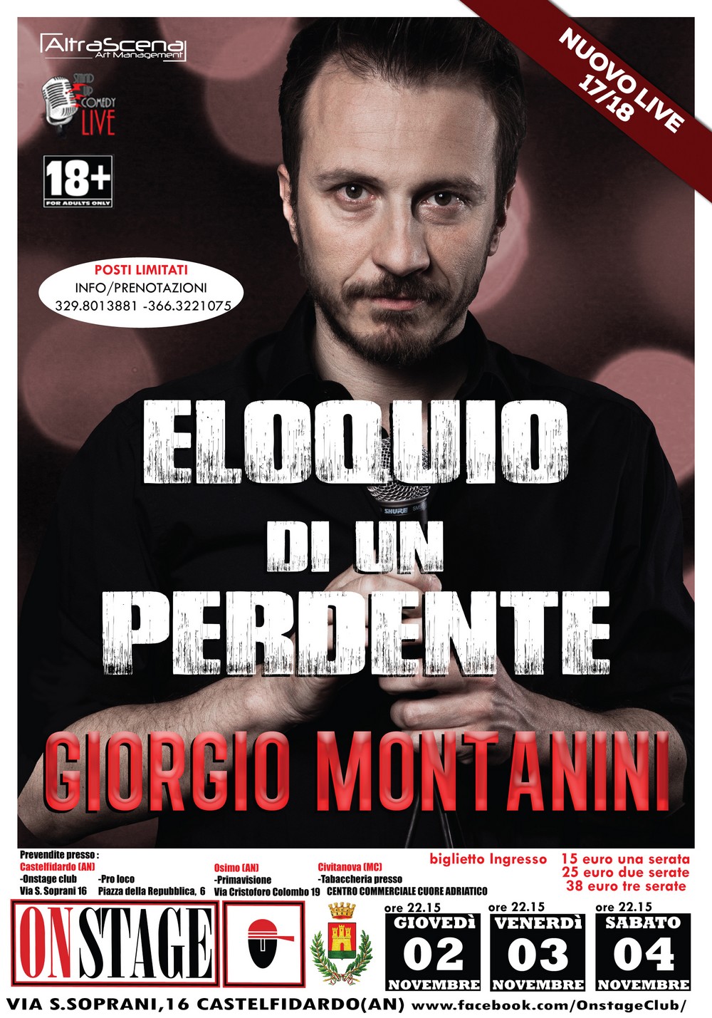 Montanini all`On Stage, via alle prevendite