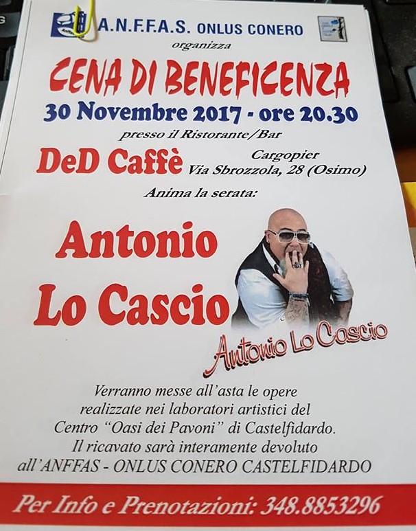 Anffass, cena di beneficenza con Antonio Lo Cascio