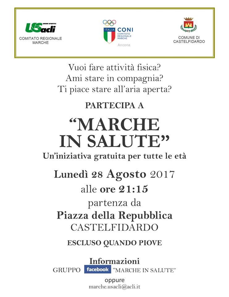 Marche in salute, le camminate spostate al mercoledì