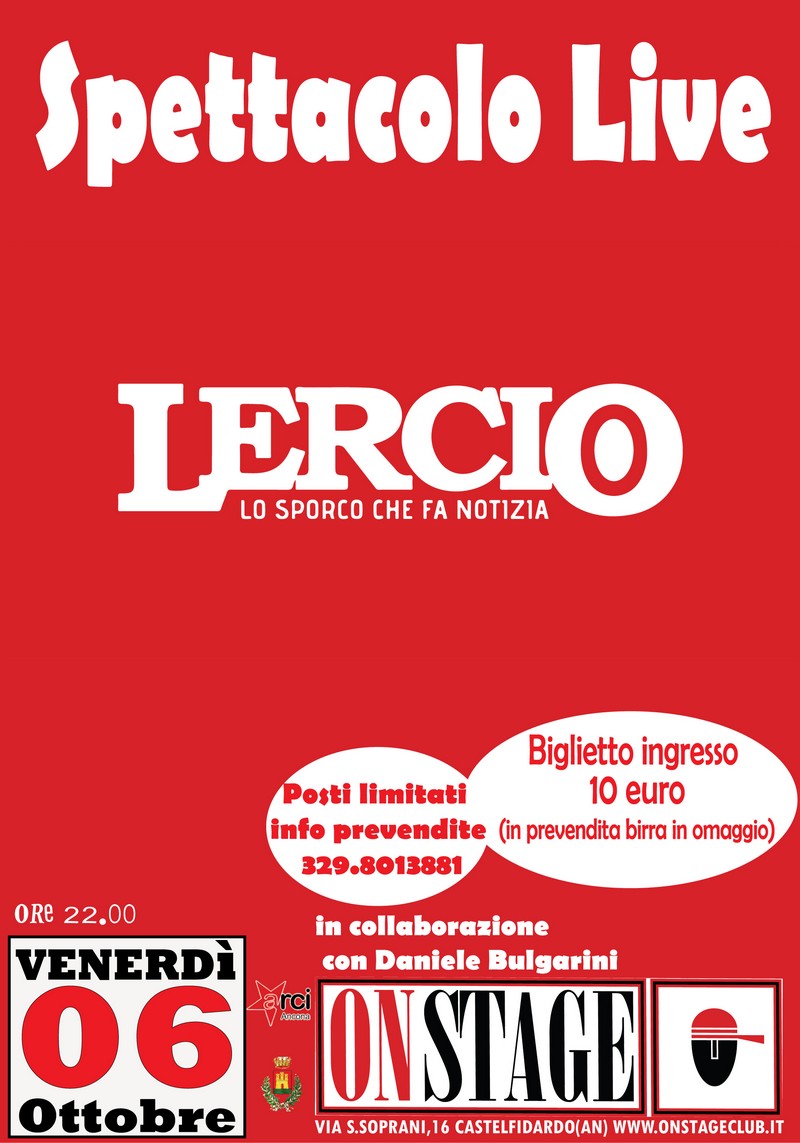 Lercio live, prevendite aperte all`On Stage