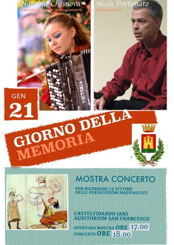 Domenica mostra-concerto per il giorno della memoria