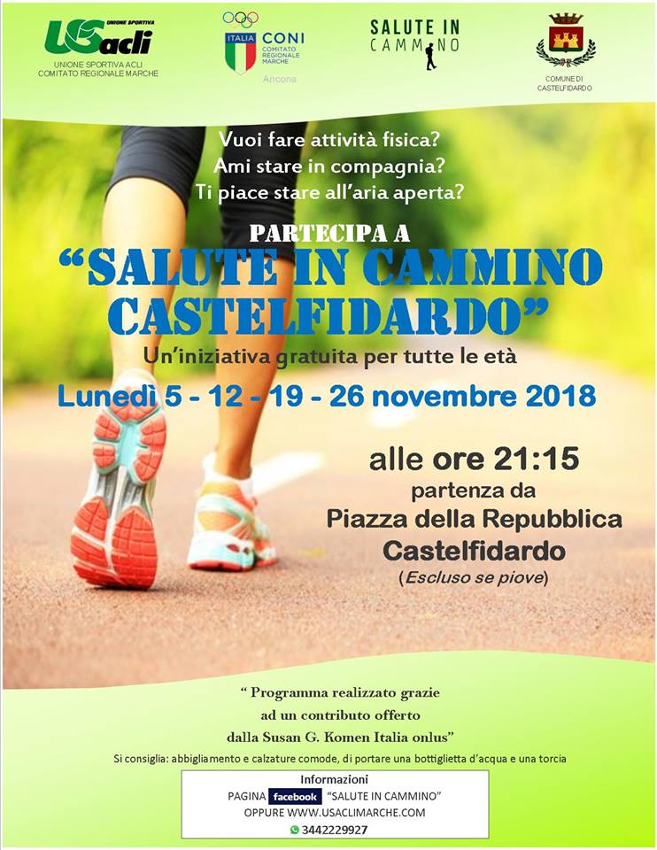 Salute in cammino in tutti i lunedì di novembre