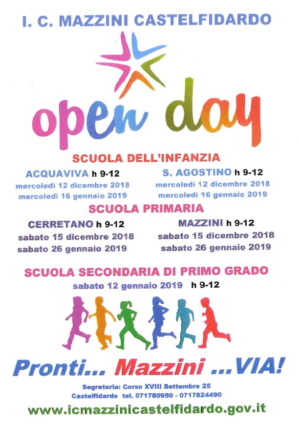 Open day e incontri con le famiglie all`I.C. Mazzini