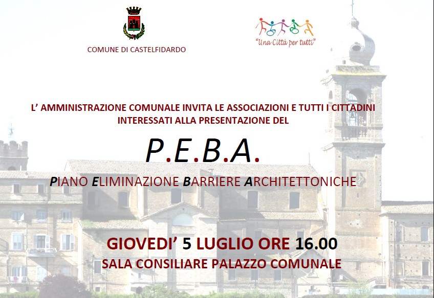 P.E.B.A., giovedì la presentazione